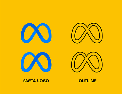 Meta Logo Outline design graphic design icon illustration logo typography ui vector