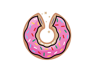 Donut cartoon circle cut dessert donut food homer icon outline pink simpsons sweet