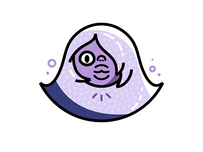 Amethyst amethyst bubble cartoon character face gem icon outline purple steven sticker universe
