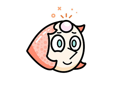 Pearl cartoon character gem head icon illustration outline pearl smile steven universe woman