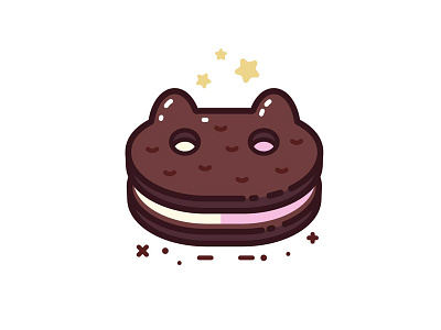 Cookie Cat cat cookie cute desserts food ice cream icon minimal outline steven sweet universe