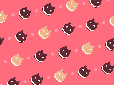 Cookie Cat Pattern cat cookie cute desserts food icon minimal outline pattern steven sweet universe