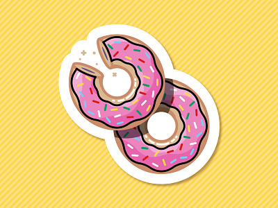 More donuts cartoon desserts doh donut food homer icon outline simpsons sprinkles sticker sweets