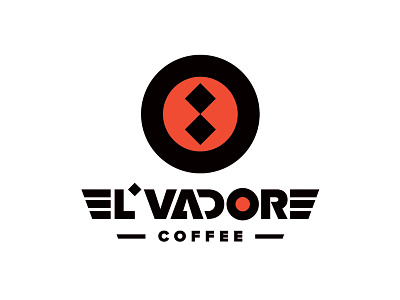 El'Vadore Logo branding circle coffee diamond geometry icon logo minimalism square wings