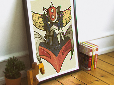 UFO Robo Grendizer Poster anime cartoon grendizer mazinger mecha outline pattern poster retro robot sticker ufo