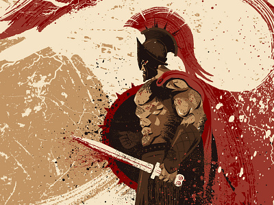 Mad Spartan angry bodybuilder cape greek helmet mad poster roman shield spartan sport sword
