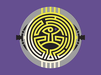 The Maze artificial icon intelligence logo maze mecha robot sticker westworld