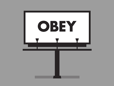 OBEY alien billboard futura homage icon illustration invasion movie obey outlines sticker they live