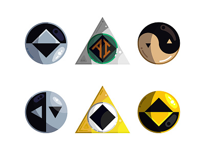 Reboot PID Icons cartoon circle design diamond icon illustration lines logo outline retro square sticker triangle vector