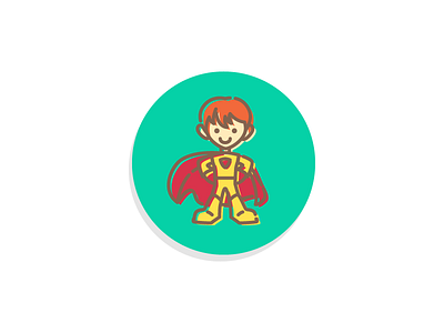 A Sense of Independence cape character colorful ginger icon kid offset outline redhead super superhero
