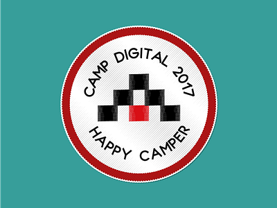 Happy Camper - Camp Digital 2017 sticker campdigital camping custom giveaway patch sigma sticker stitched