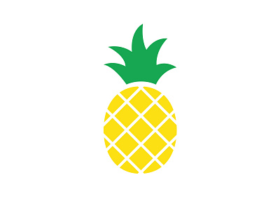Pineapple 2 bold fruit green icons illustration line pineapple print summer sun yellow