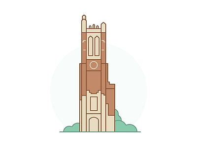 003 - Beaumont Tower // East Lansing, MI beaumont building flat illustration michigan michigan state spartans tower
