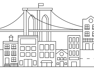 New York City Illustration apartment architecture bold brooklyn bridge building design illustration new york city nyc