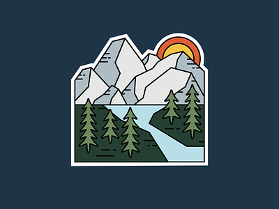 Mountain Sticker - Hidden Lake, Montana