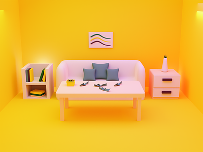 rooms 3d bold clean design graphic design minimal minimalist ui