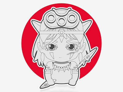 San (Wolf Girl) ai character character desing corel face ghibli studio hayao miyazaki icon illustration illustrator logo logotype minimal portrait princess mononoke san vector vector design wolf girl