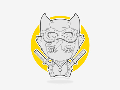 Catwoman ai batman catwoman charachter design character corel face icon illustration illustrator logo logotype ninja portrait vector vector design