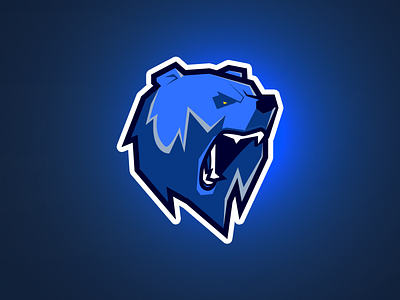 Bear Logo bear bears blue fantasy football grizzly logo team