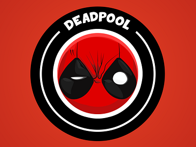 Deadpool Sticker circular circular logo deadpool design marvel red squint sticker