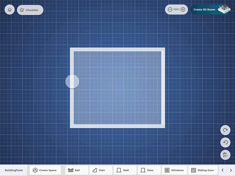 Selected Wall Measurement Prototype animated animation design interaction design interactions interface ipad origami prototype ui