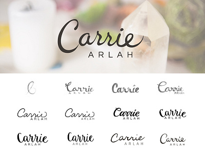 Logo for Carrie Arlah healer illustrator karma logo name signature sleeplessmedia wordmark