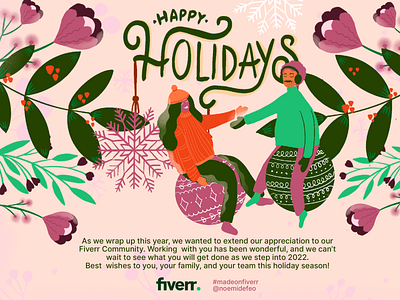 Flat and modern holidays illustration for Fiverr