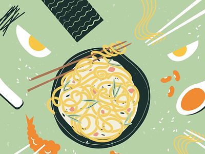 Flat and modern foodie web site illustrations