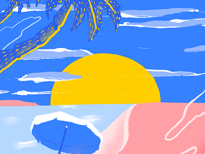sea sunset chill illustration <3 3d animation art branding custom illustration design drawing graphic design illustration logo lovely illustration modern illustration motion graphics music illustration ui vector