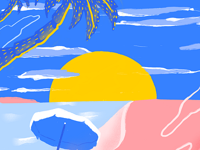 sea sunset chill illustration <3