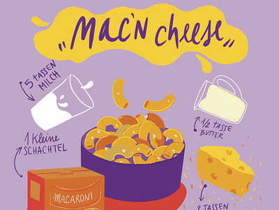 Mac'n cheese delicious illustration <3 3d animation branding custom illustration delicious food design drawing food drawing food illustration foodie graphic design illustration illustrations logo modern illustration motion graphics recipe ui vector