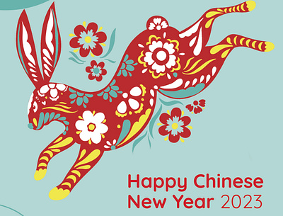Happy Chinese New Year 2023 3d animation branding chinese new year custom drawing custom illustration design drawing flat design flat illustration graphic design illustration logo logo design modern illustration motion graphics rubbit year ui ux vector
