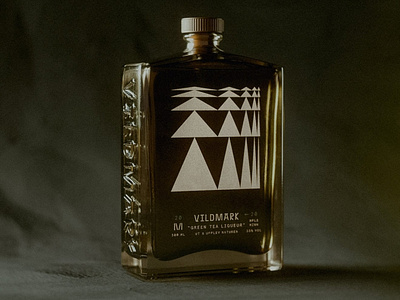 Vildmark — Green Tea bottle bottle label emboss glass label whiskey
