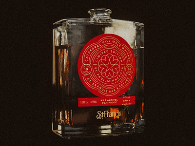St. Francis Malt Whiskey badge bottle circle foil label logo monoline star whiskey