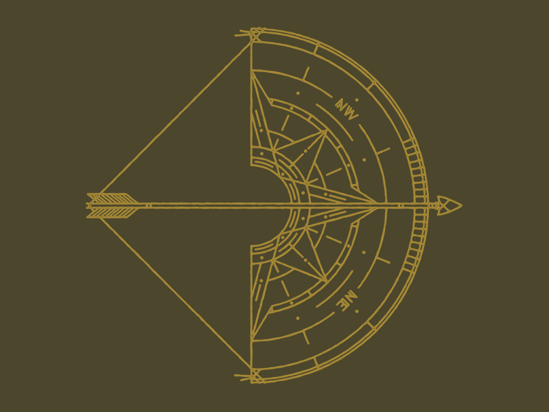 North compass arrow bow camp explore nature map summer camp logo t-shirt tanktop tattoo