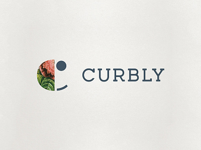 Curbly c custom flower identity logo smiley face typeface