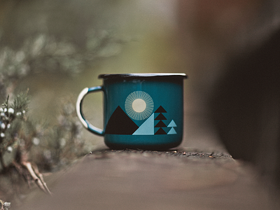 Disappointment Mountain Mug enamel geometric mountain mug sun trees