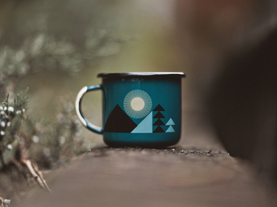 Disappointment Mountain Mug enamel geometric mountain mug sun trees