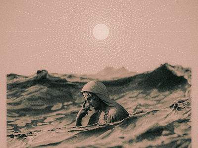 Golden Hour album cover c4d mixtape ocean statue sun water woman