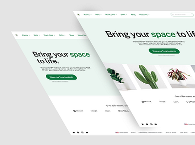 Plant e-commerce lading page app design plant website ui ux website