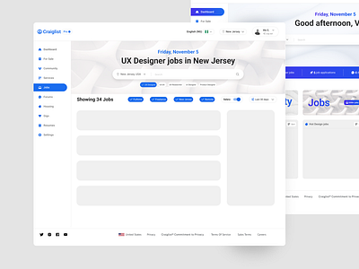 Craiglist website concept app design design process ui ux website