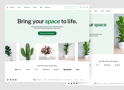 Landing page - Plant e-commerce website app dashboard design design process ui ux website