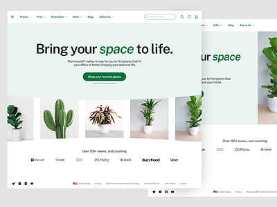 Landing page - Plant e-commerce website