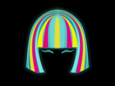 Bob - illustration for hairstylist beauty hair icon illustration neon vector