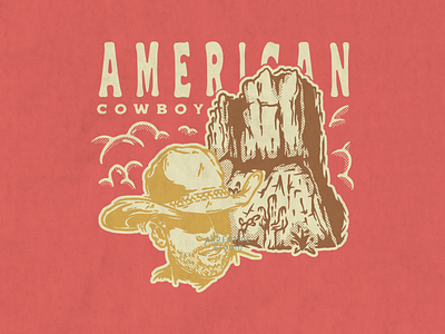 American Cowboy branding clothingline cowboy design design merch graphic design illustration logo western