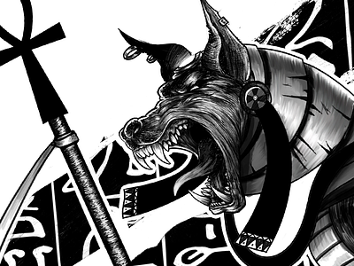 Anubis anubis drawing egypt illustration ink painting photoshop portrait tattoo