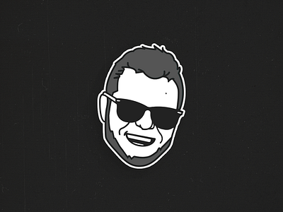 Sherm avatar caricature cartoon character dj face head logo