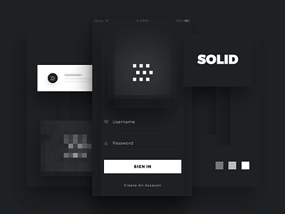 Solid Digital Branding abstract brand branding dark digital login logo mobile pixel solid ui