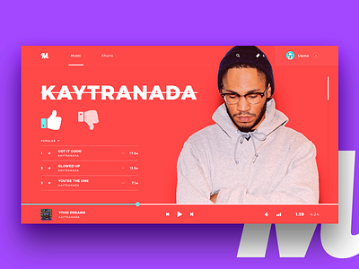 KAYTRANADA branding edm itunes kaytranada music play player rap song spotify web website