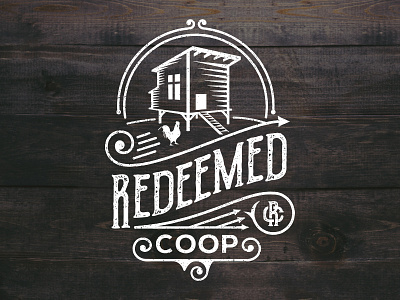 Redeemed Coop antiques chicken hipster logo monogram reclaimed redeemed restoration wood woodcut